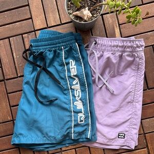 ⚡️EUC⚡️Quiksilver Teal Volley Shorts and Billabong Lavender Mens Shorts